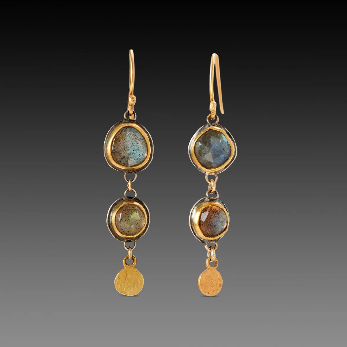 Double Labradorite Drop Earrings,Jewelry Delicate & Elegant