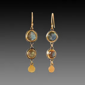 Double Labradorite Drop Earrings,Jewelry Delicate & Elegant