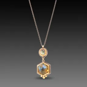 Double Labradorite Necklace,Jewelry Delicate & Elegant