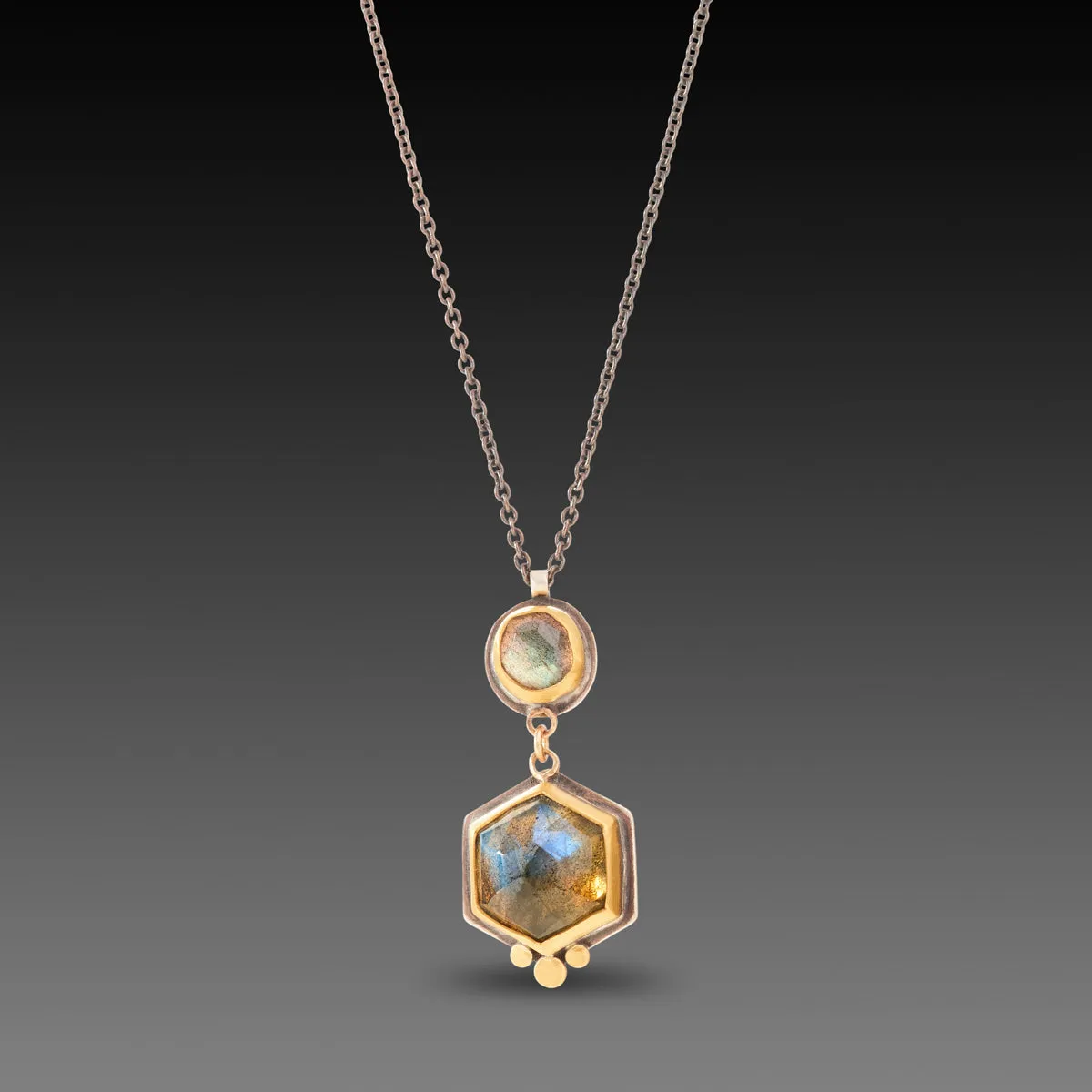 Double Labradorite Necklace,Jewelry Delicate & Elegant