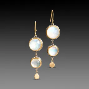 Double Moonstone Earrings,Jewelry Delicate & Elegant