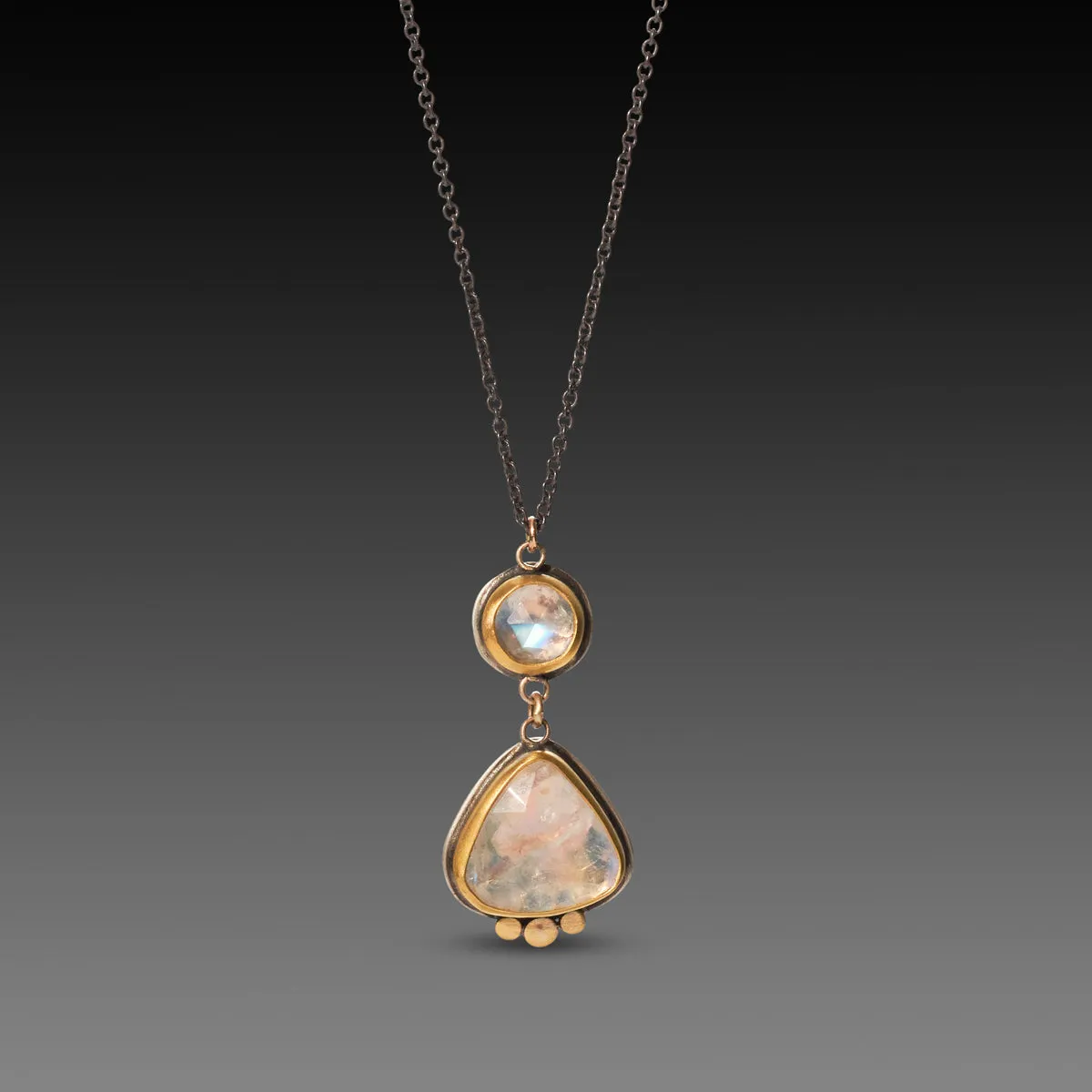 Double Rainbow Moonstone Necklace,Jewelry Delicate & Elegant