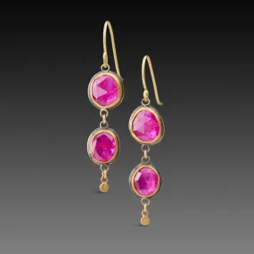 Double Ruby Drop Earrings,Jewelry Delicate & Elegant