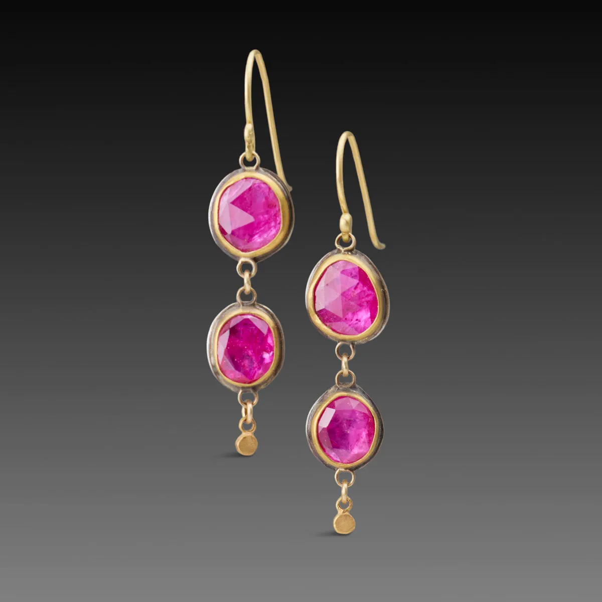 Double Ruby Drop Earrings,Jewelry Delicate & Elegant