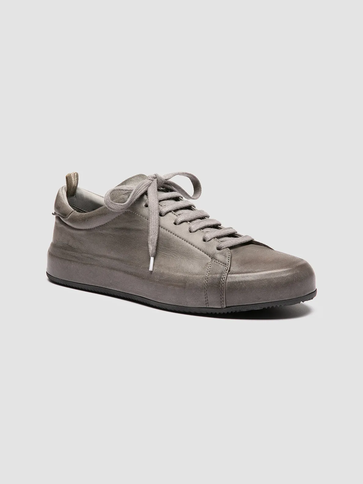 EASY DD 001 - Grey Leather Low Top Sneakers,Men