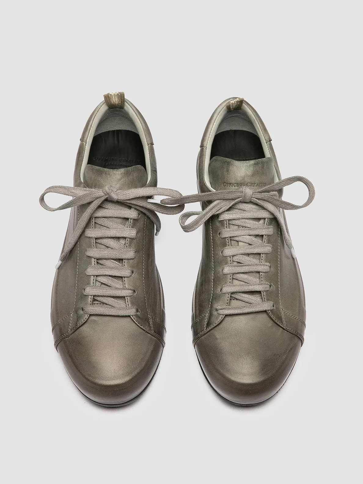 EASY DD 001 - Grey Leather Low Top Sneakers,Men