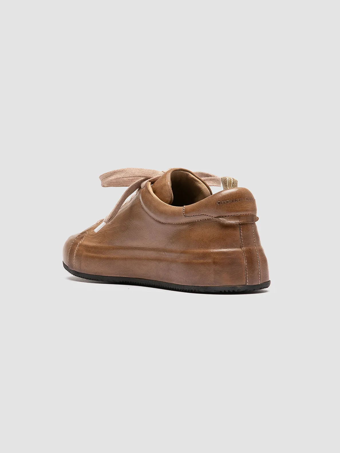 EASY DD 001 - Taupe Leather Low Top Sneakers,Men