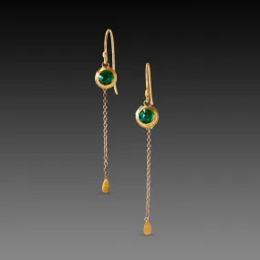 Emerald Chain Drop Earrings,Jewelry Delicate & Elegant