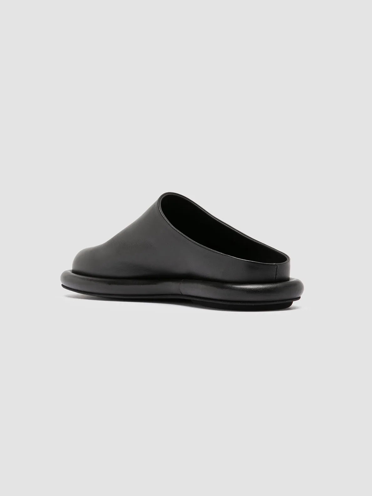 ESTENS 107 - Black Leather Mule Sandals,Women Sandals