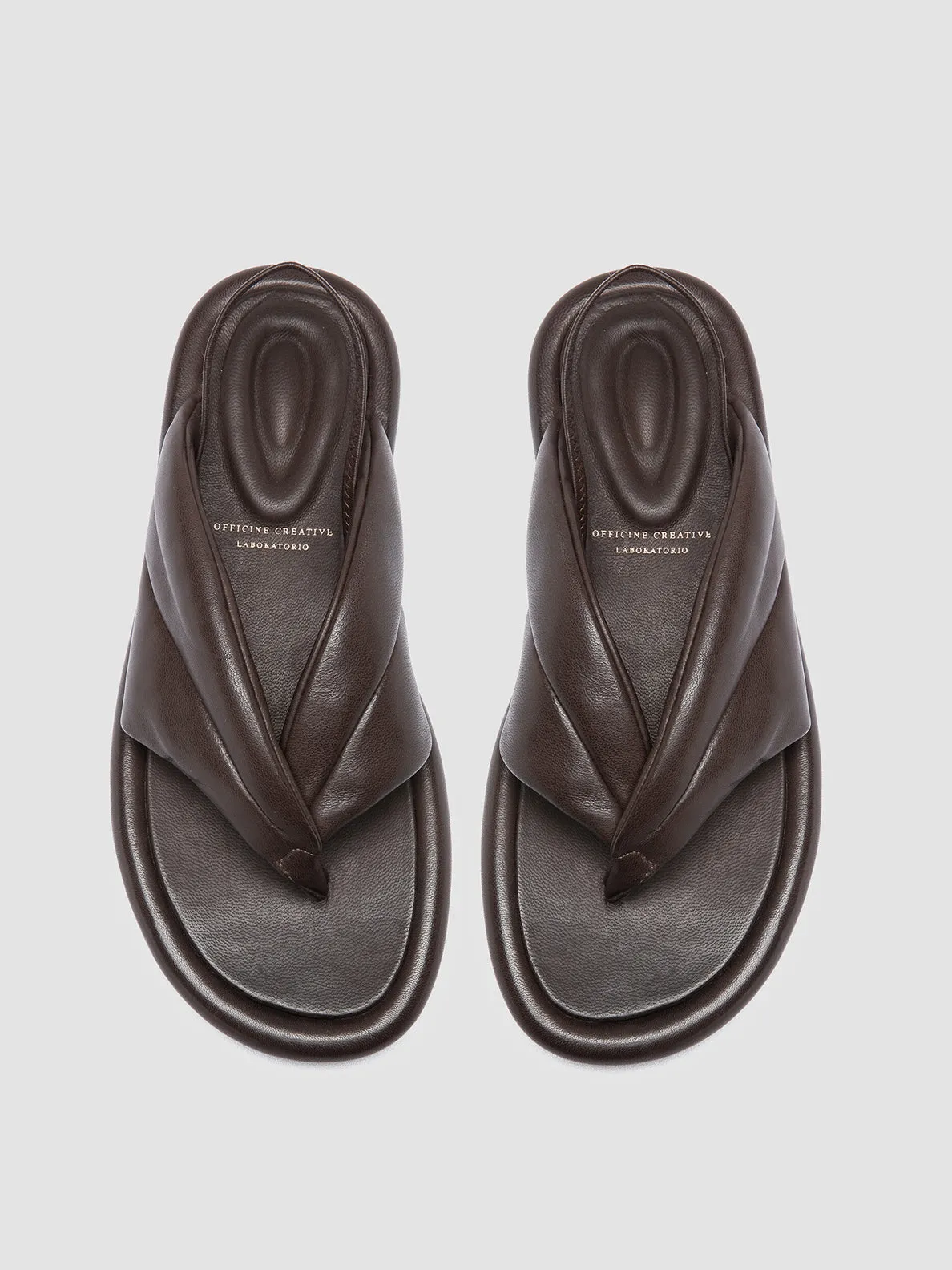 ESTENS 109 - Brown Leather Thong Sandals,Women Sandals