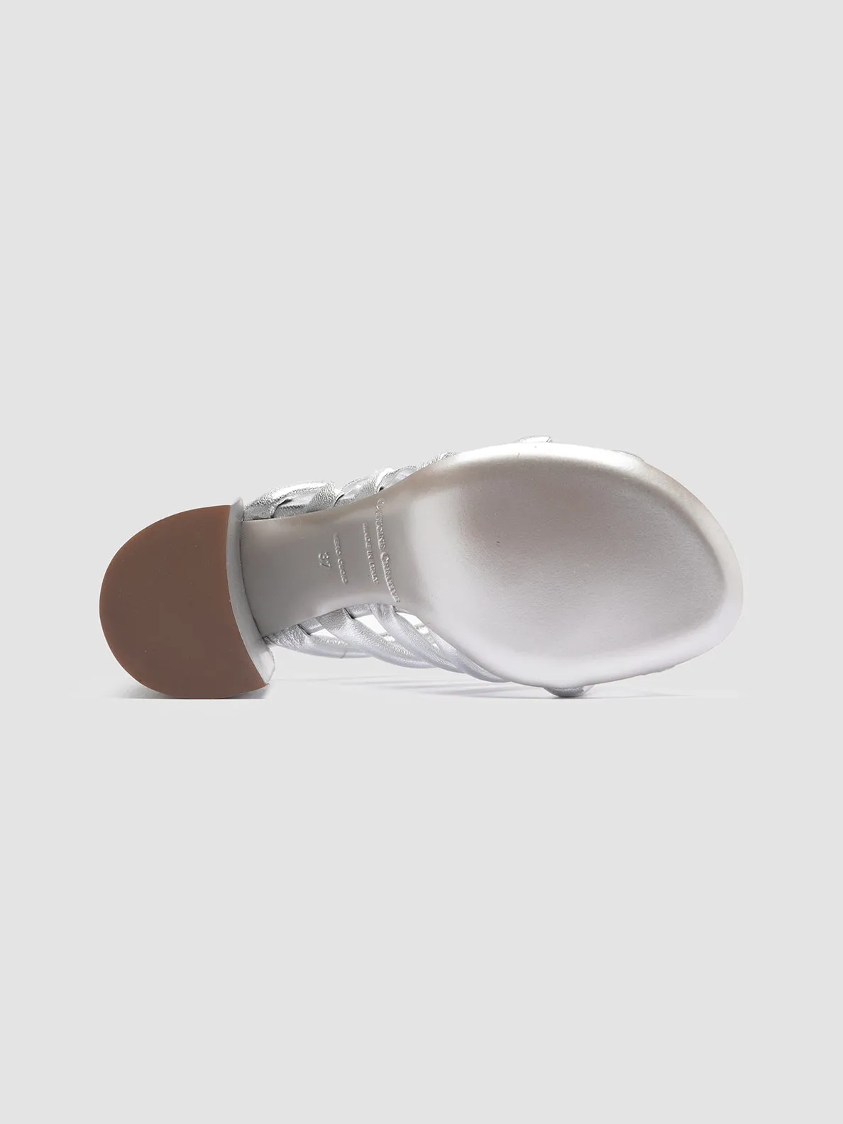 ESTHER 026 - Silver Leather Slide Sandals,Women Sandals