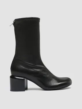 ETHEL 016 - Black Leather Stretch Boots,Women