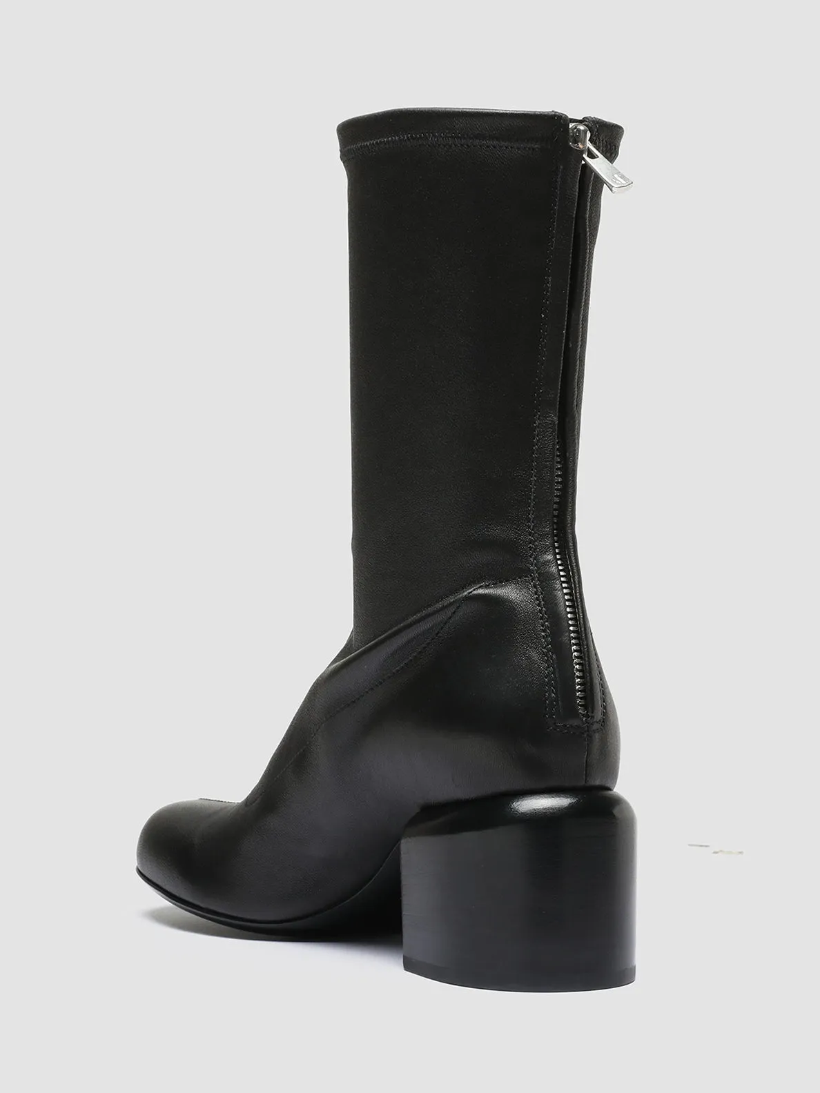 ETHEL 016 - Black Leather Stretch Boots,Women