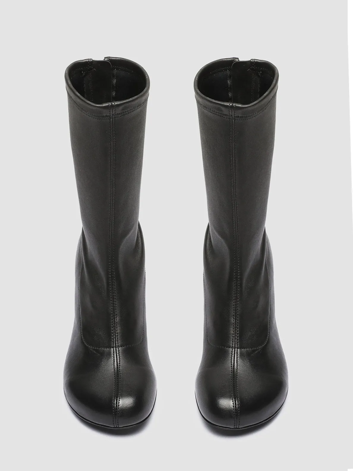 ETHEL 016 - Black Leather Stretch Boots,Women