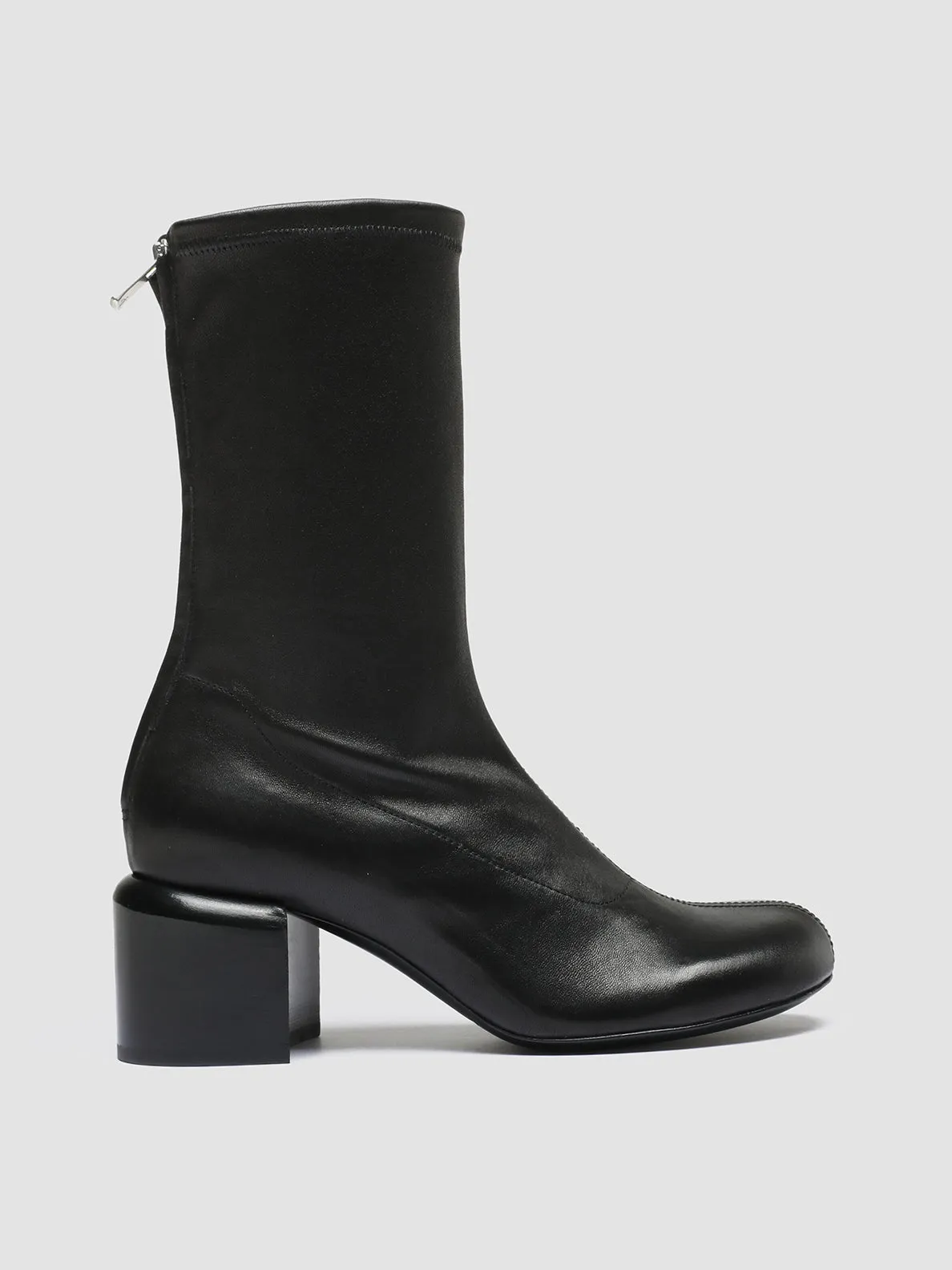 ETHEL 016 - Black Leather Stretch Boots,Women