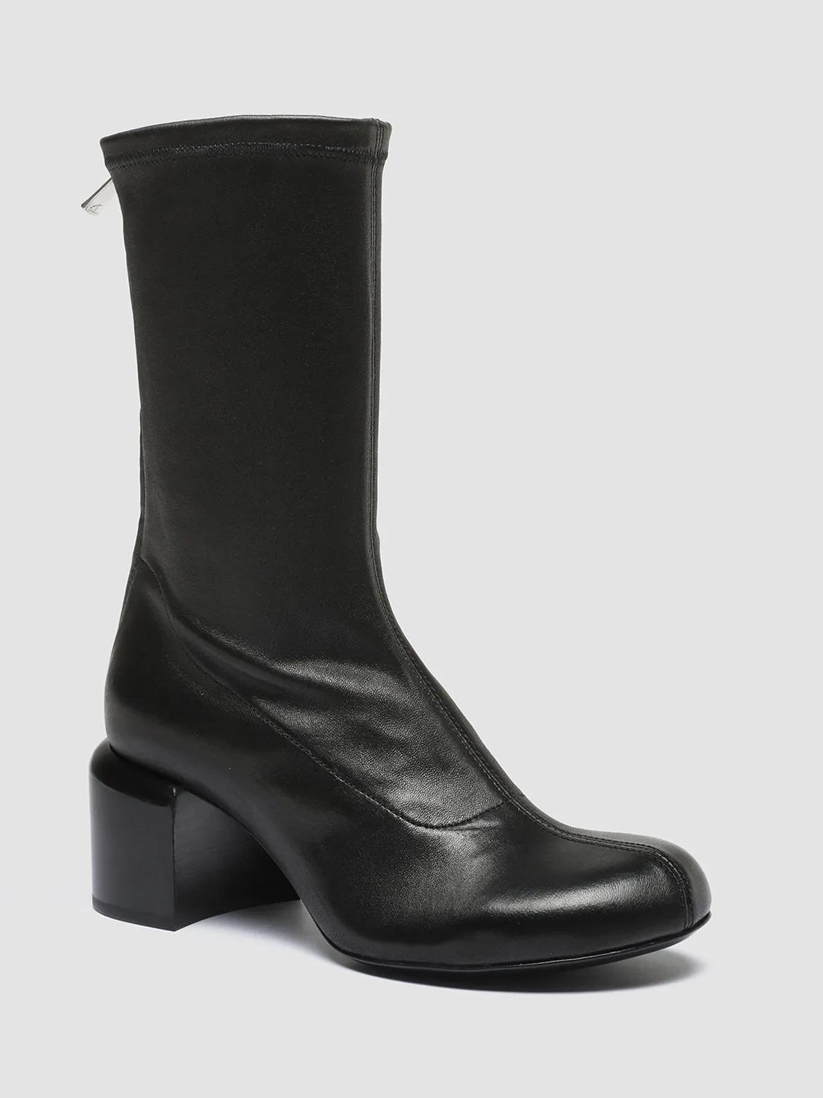 ETHEL 016 - Black Leather Stretch Boots,Women