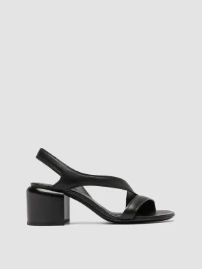 ETHEL 023 - Black Leather Sandals,Women Sandals
