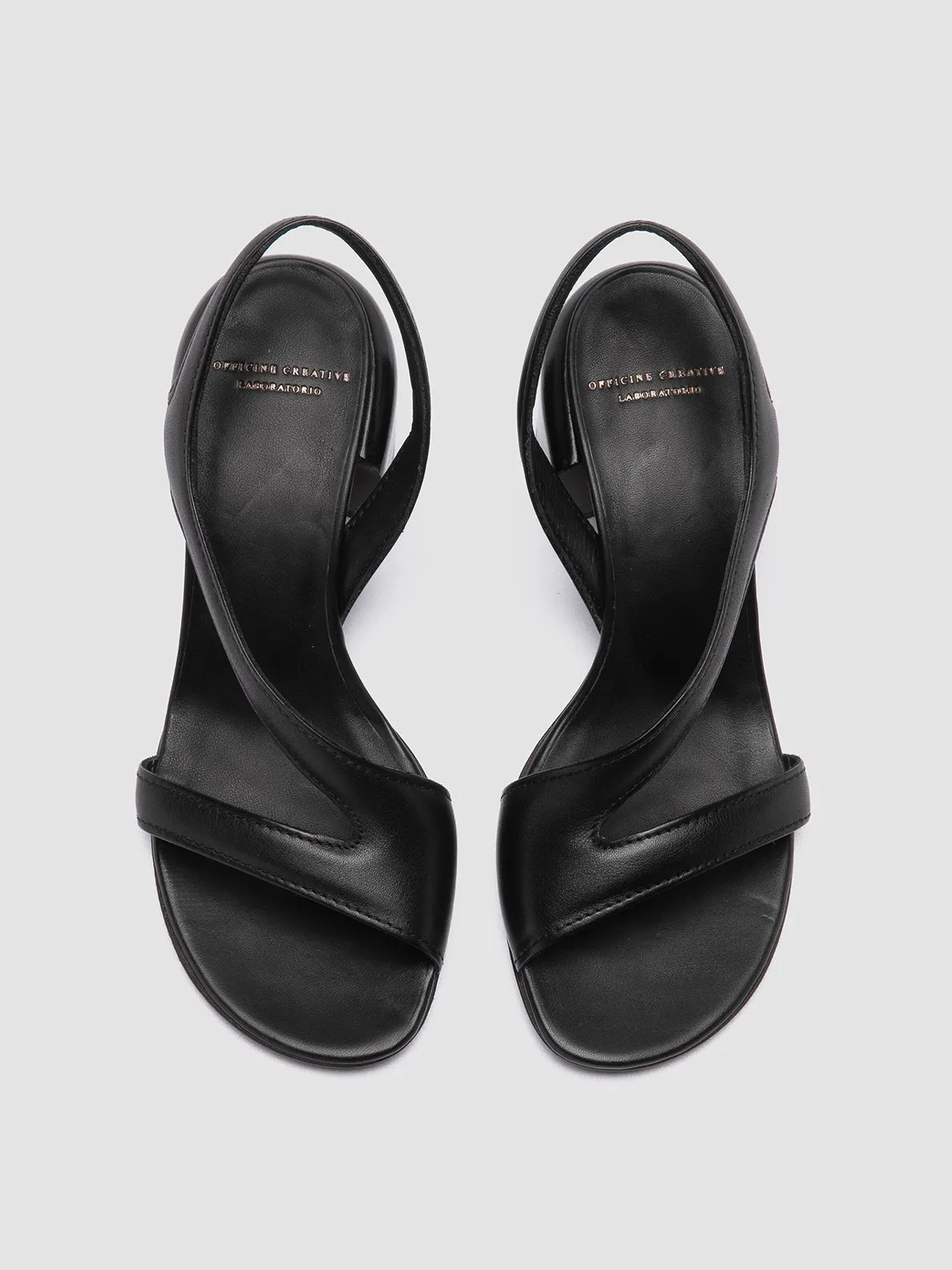 ETHEL 023 - Black Leather Sandals,Women Sandals
