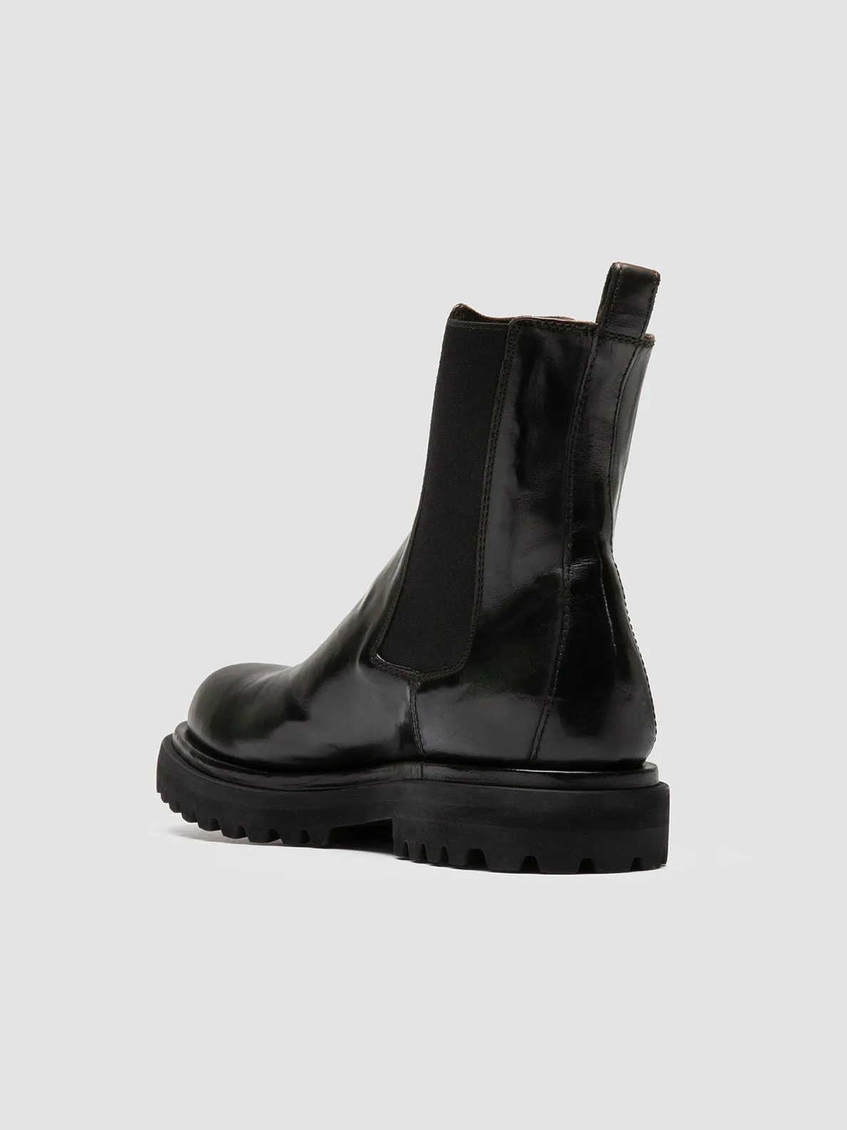 EVENTUAL DD 103 - Dark Green Leather Chelsea Boots,Men Boots