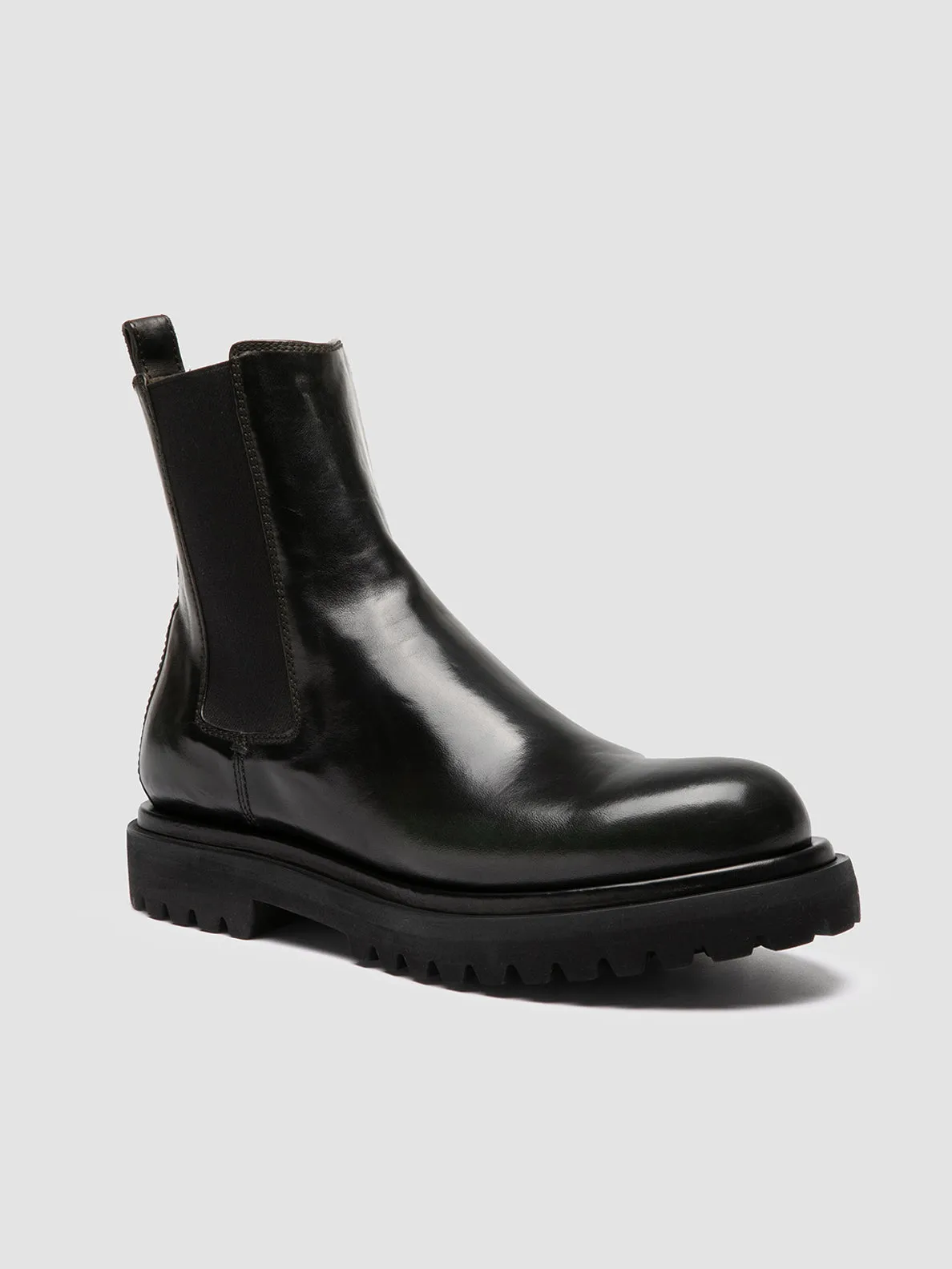 EVENTUAL DD 103 - Dark Green Leather Chelsea Boots,Men Boots
