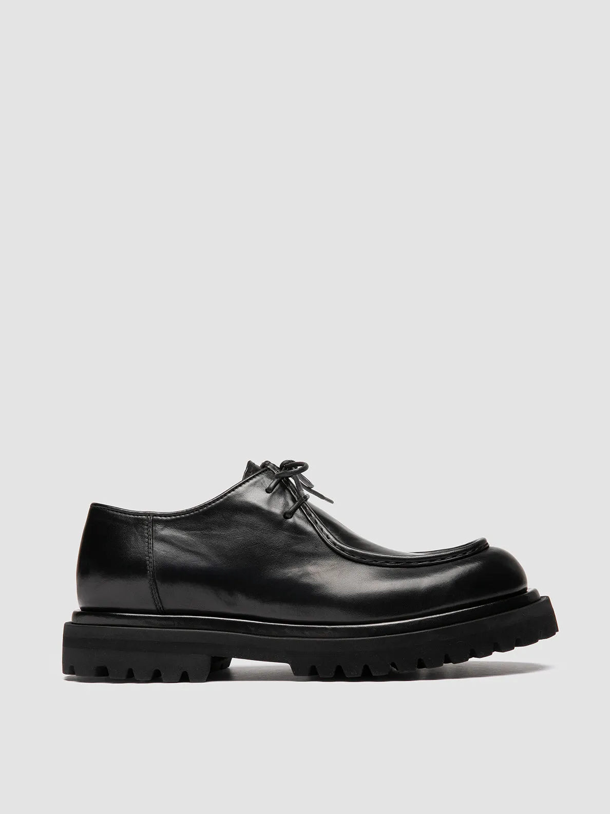 EVENTUAL DD 109 - Black Leather Derby Shoes,Men Derby Shoes