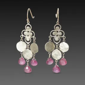 Filigree Chandelier Earrings with Pink Sapphires,Jewelry Delicate & Elegant