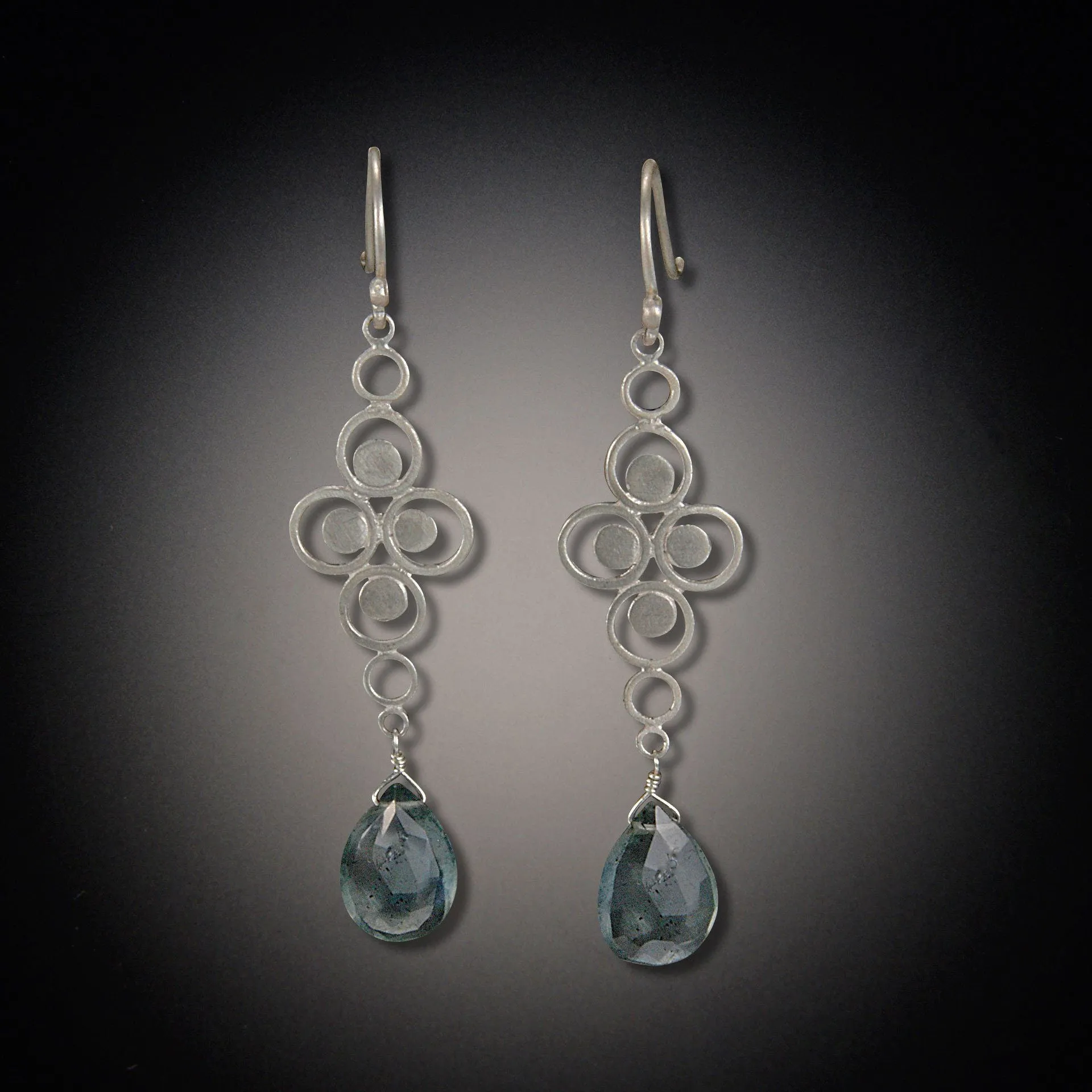 Filigree Earrings with Gem Drops,Jewelry Delicate & Elegant