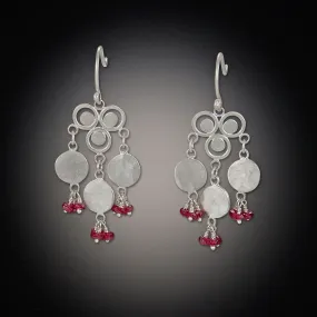 Filigree Earrings with Ruby Clusters,Jewelry Delicate & Elegant