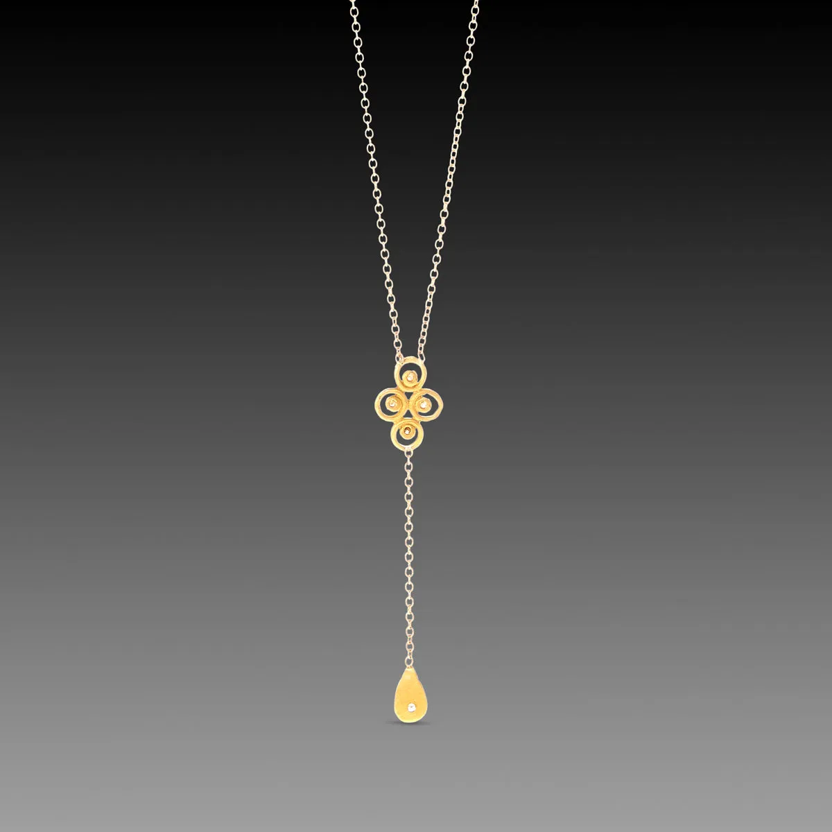 Filigree Necklace with Diamond Drop,Jewelry Delicate & Elegant