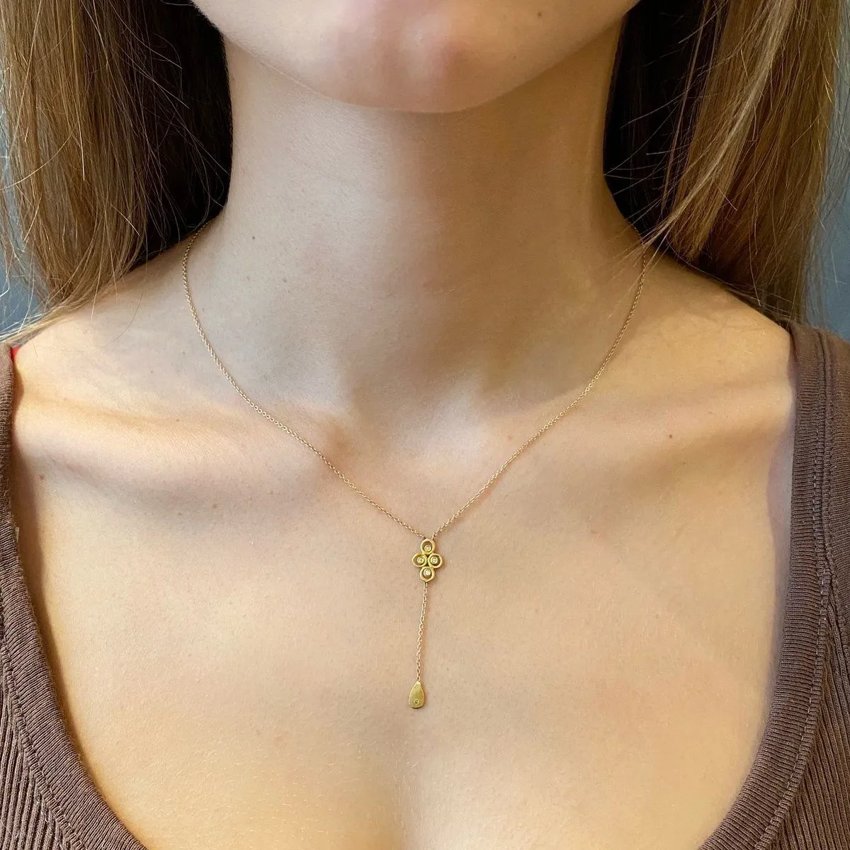 Filigree Necklace with Diamond Drop,Jewelry Delicate & Elegant