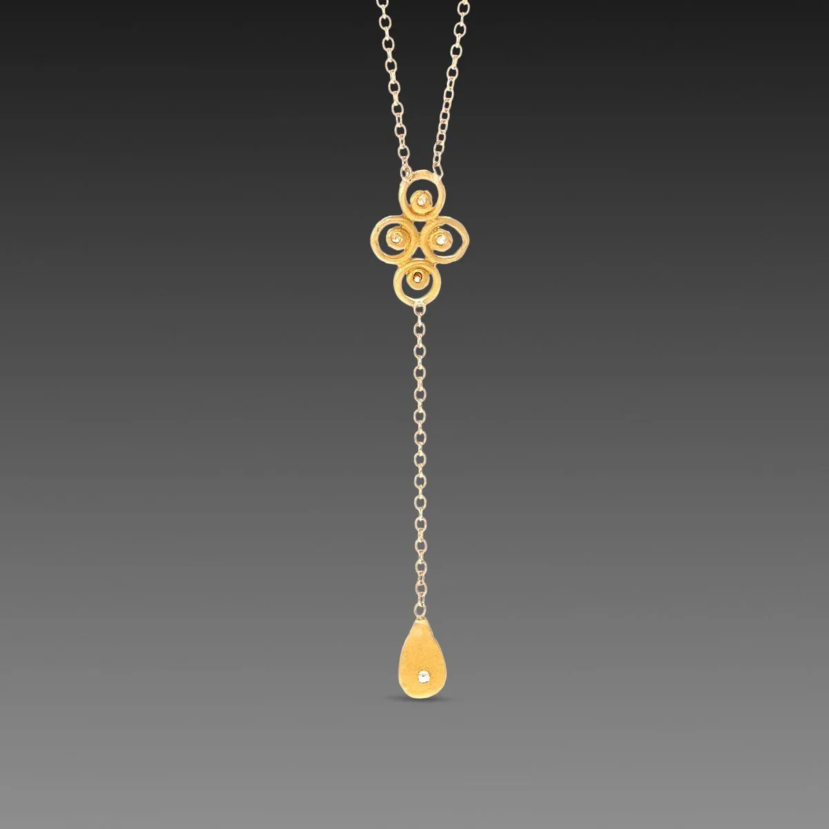 Filigree Necklace with Diamond Drop,Jewelry Delicate & Elegant