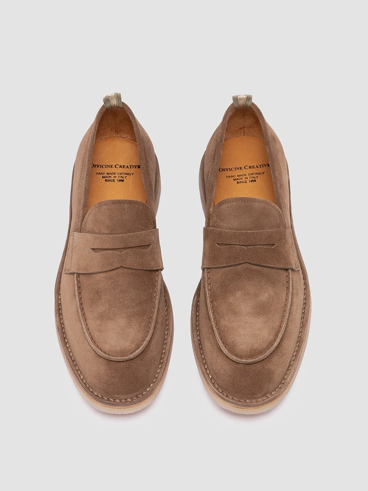 FLEXUS 002 - Taupe Suede Penny Loafers,Men
