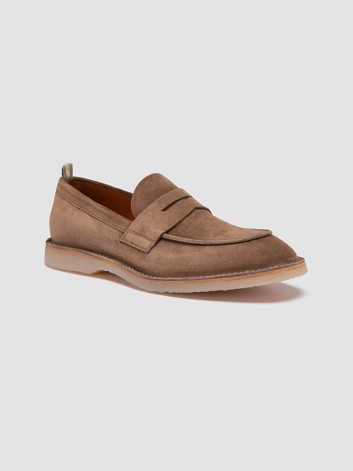 FLEXUS 002 - Taupe Suede Penny Loafers,Men