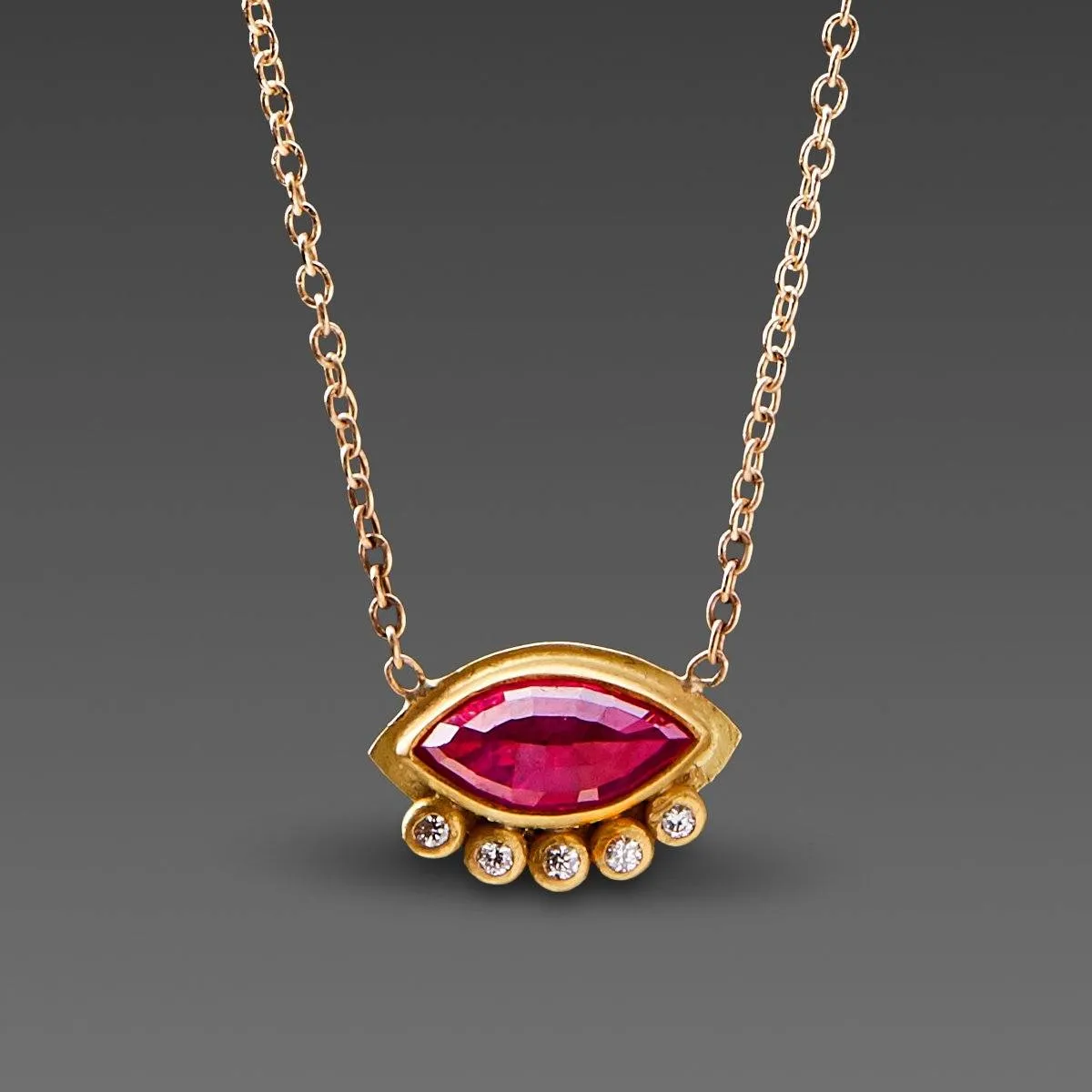 Floating Ruby Necklace with Diamonds,Jewelry Delicate & Elegant