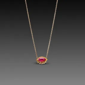 Floating Ruby Necklace with Diamonds,Jewelry Delicate & Elegant