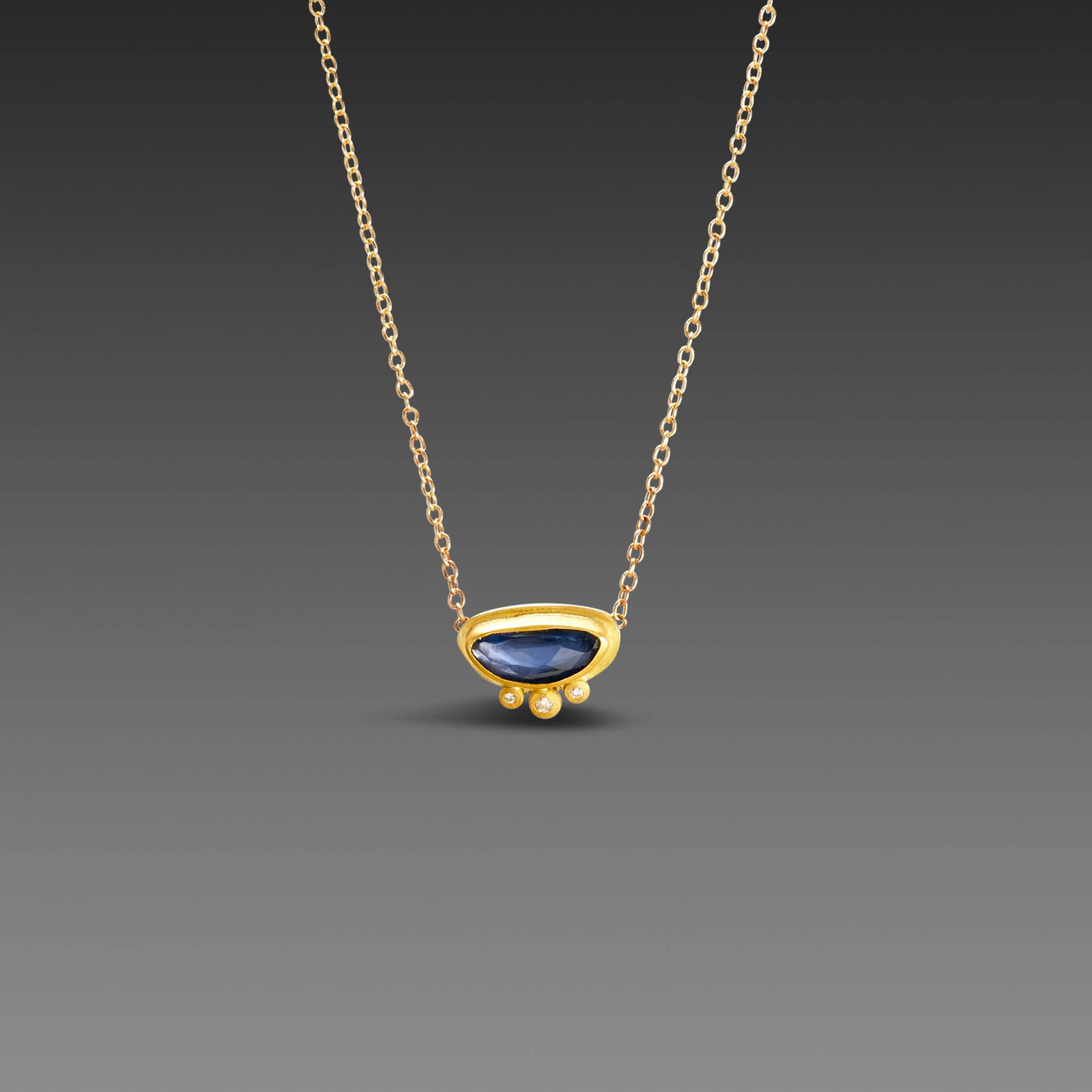 Floating Sapphire Necklace with Diamonds,Jewelry Delicate & Elegant