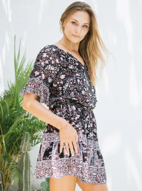 Flora Mini Dress - Night Bloom,Women Dresses