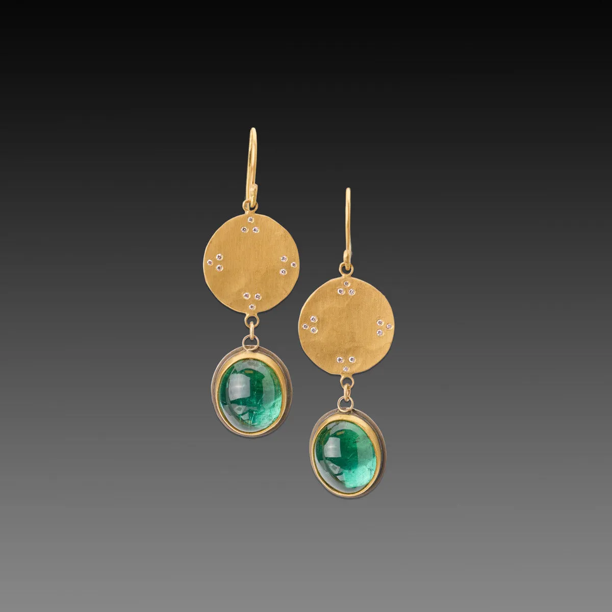 Four Directions Green Tourmaline Earrings,Jewelry Delicate & Elegant