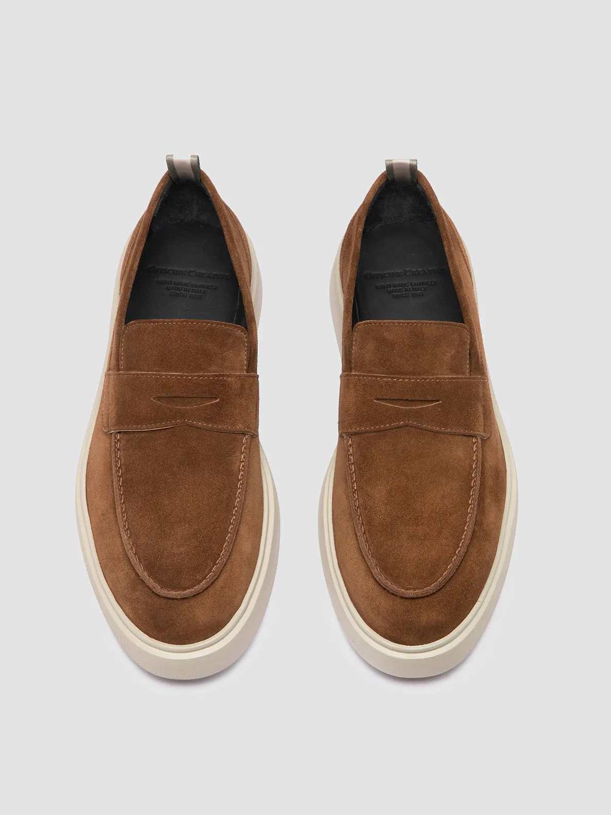 FRAME 001 - Brown Suede Penny Loafers,Men