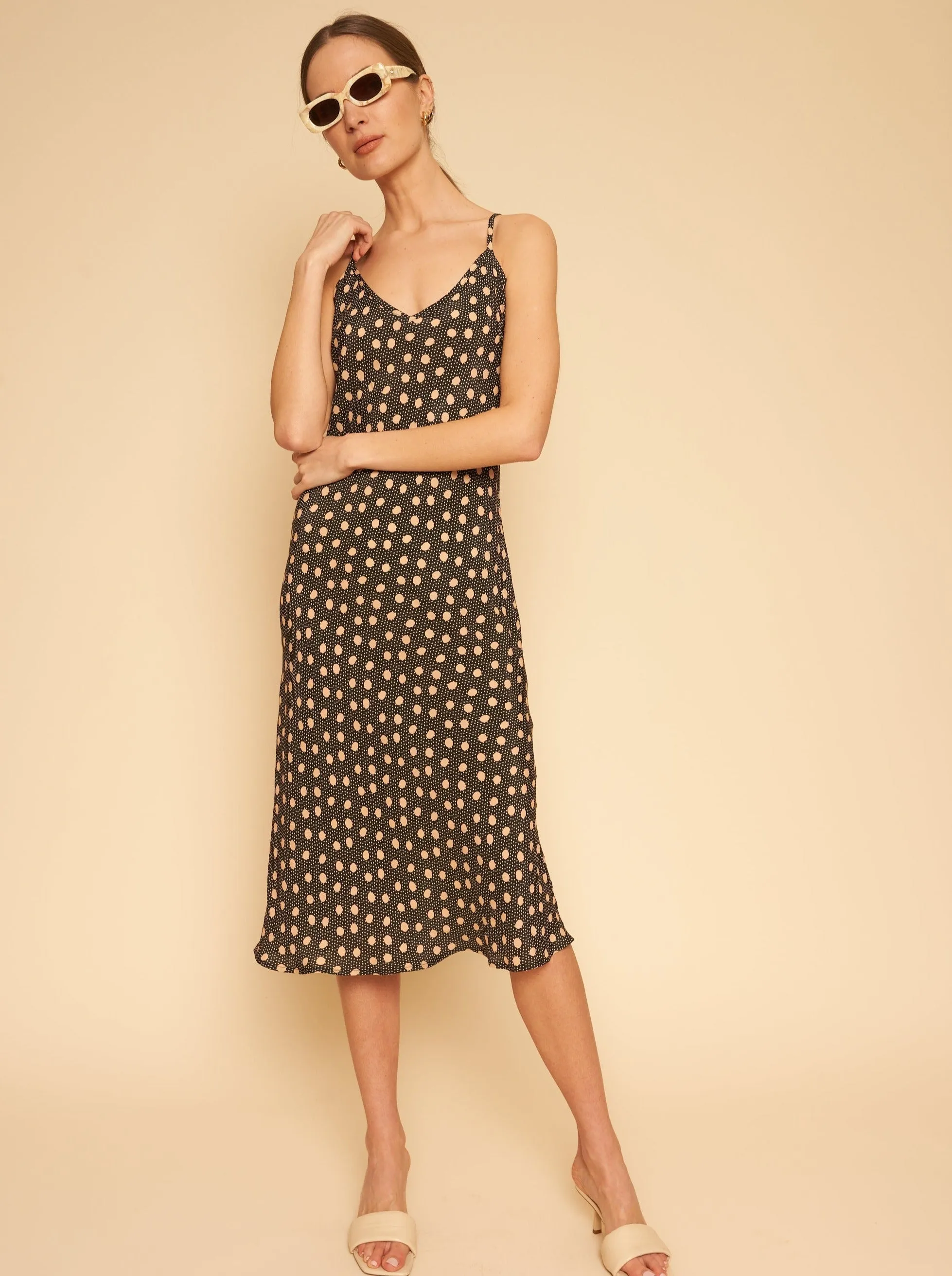 Freya Slip Dress - Polka Dot,Women Dresses