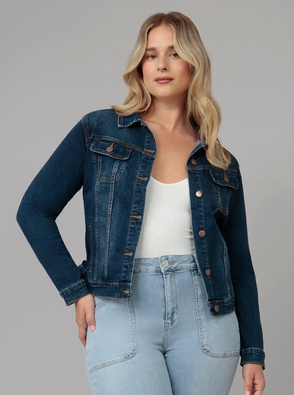 GABRIELLA-CSN Classic Denim Jacket - Cool Starry Night,Women