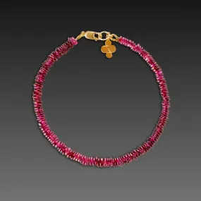 Garnet Bracelet with 22k Multidisk Charm,Jewelry Delicate & Elegant