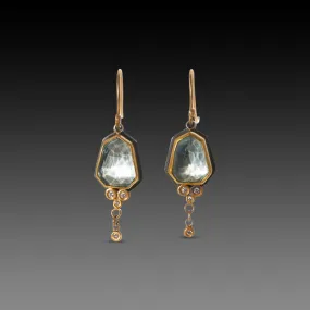 Geometric Blue Topaz Drop Earrings,Jewelry Delicate & Elegant