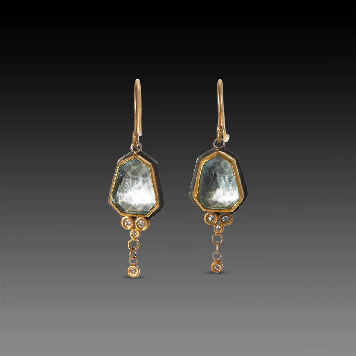 Geometric Blue Topaz Drop Earrings,Jewelry Delicate & Elegant