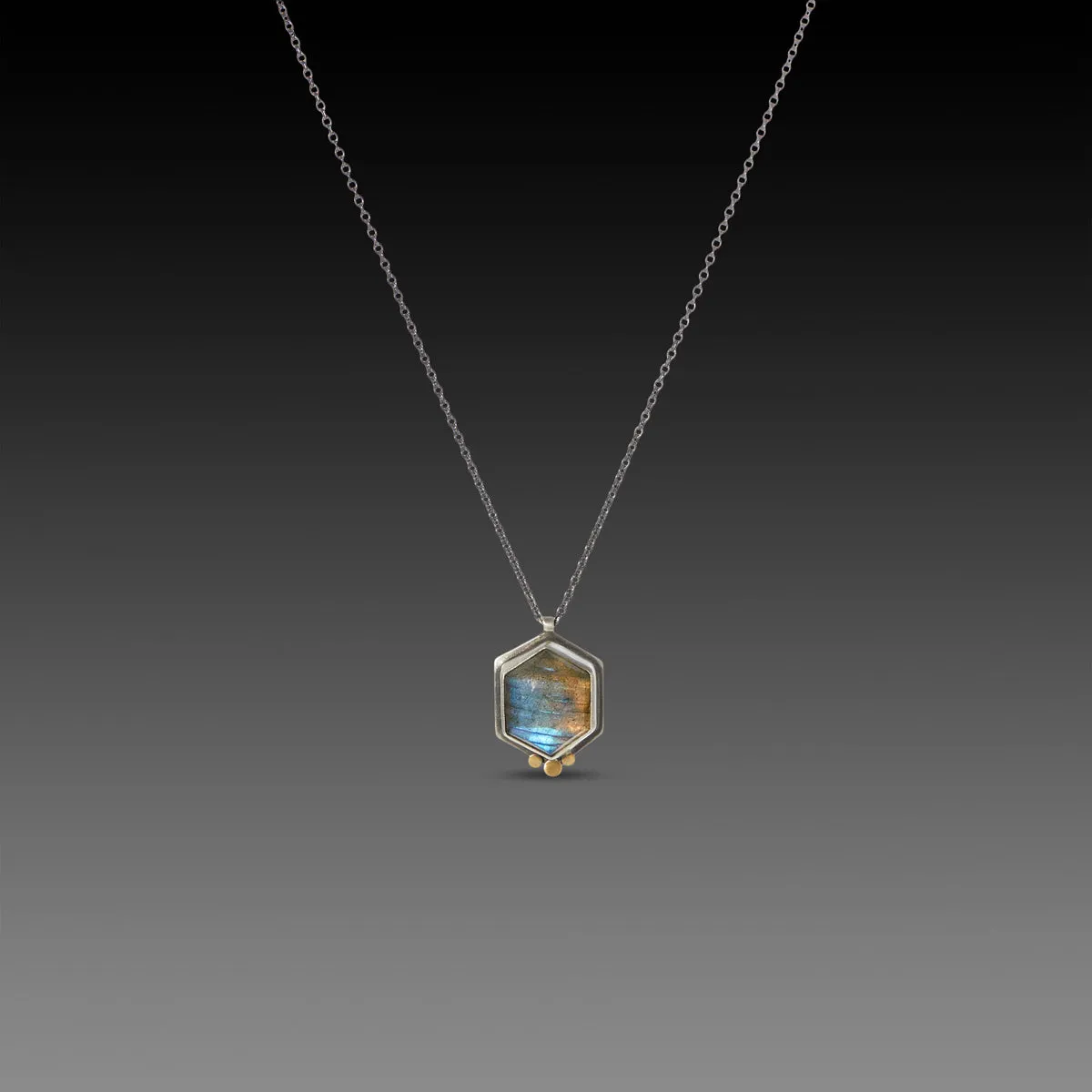 Geometric Labradorite Necklace with 22k Dots,Jewelry Delicate & Elegant