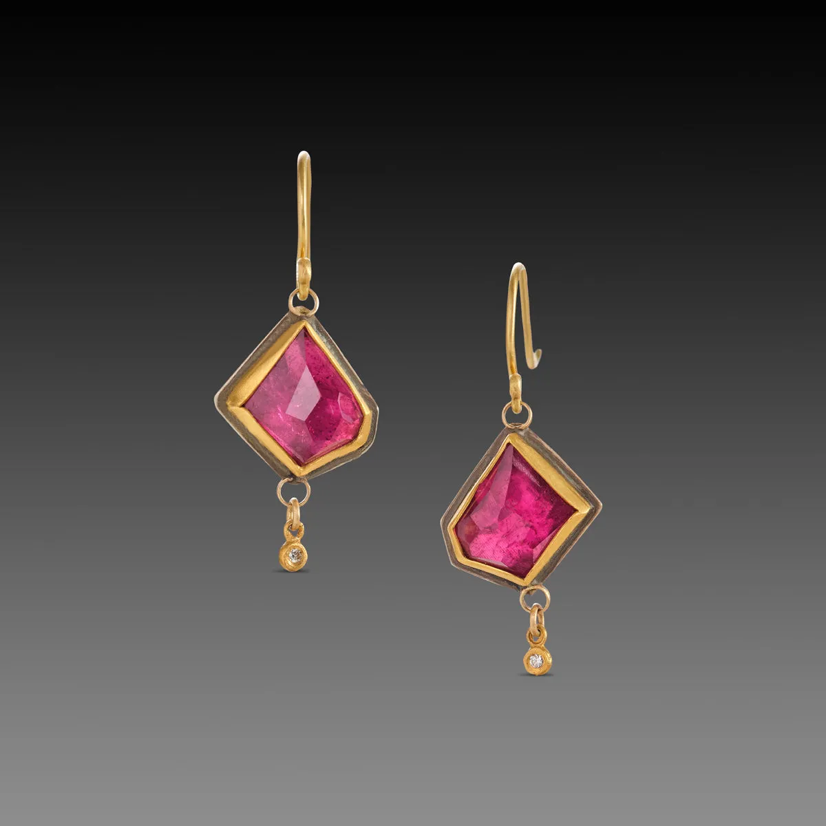 Geometric Pink Tourmaline Earrings,Jewelry Delicate & Elegant