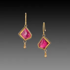 Geometric Pink Tourmaline Earrings,Jewelry Delicate & Elegant