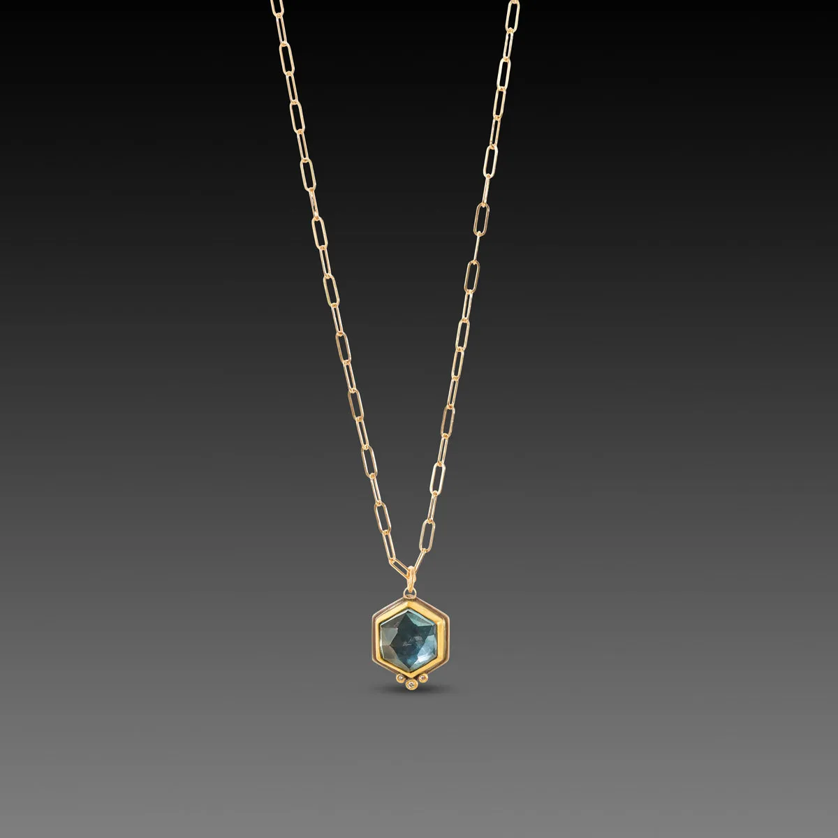 Geometric Topaz Necklace with Diamond Trio,Jewelry Delicate & Elegant