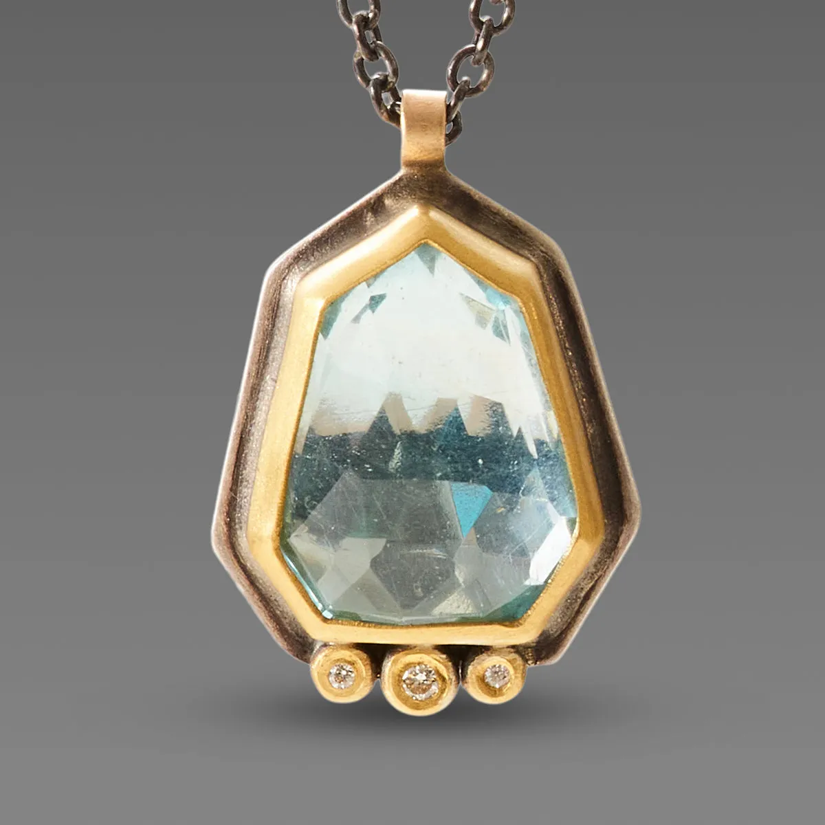 Geometric Topaz Necklace with Diamonds,Jewelry Delicate & Elegant