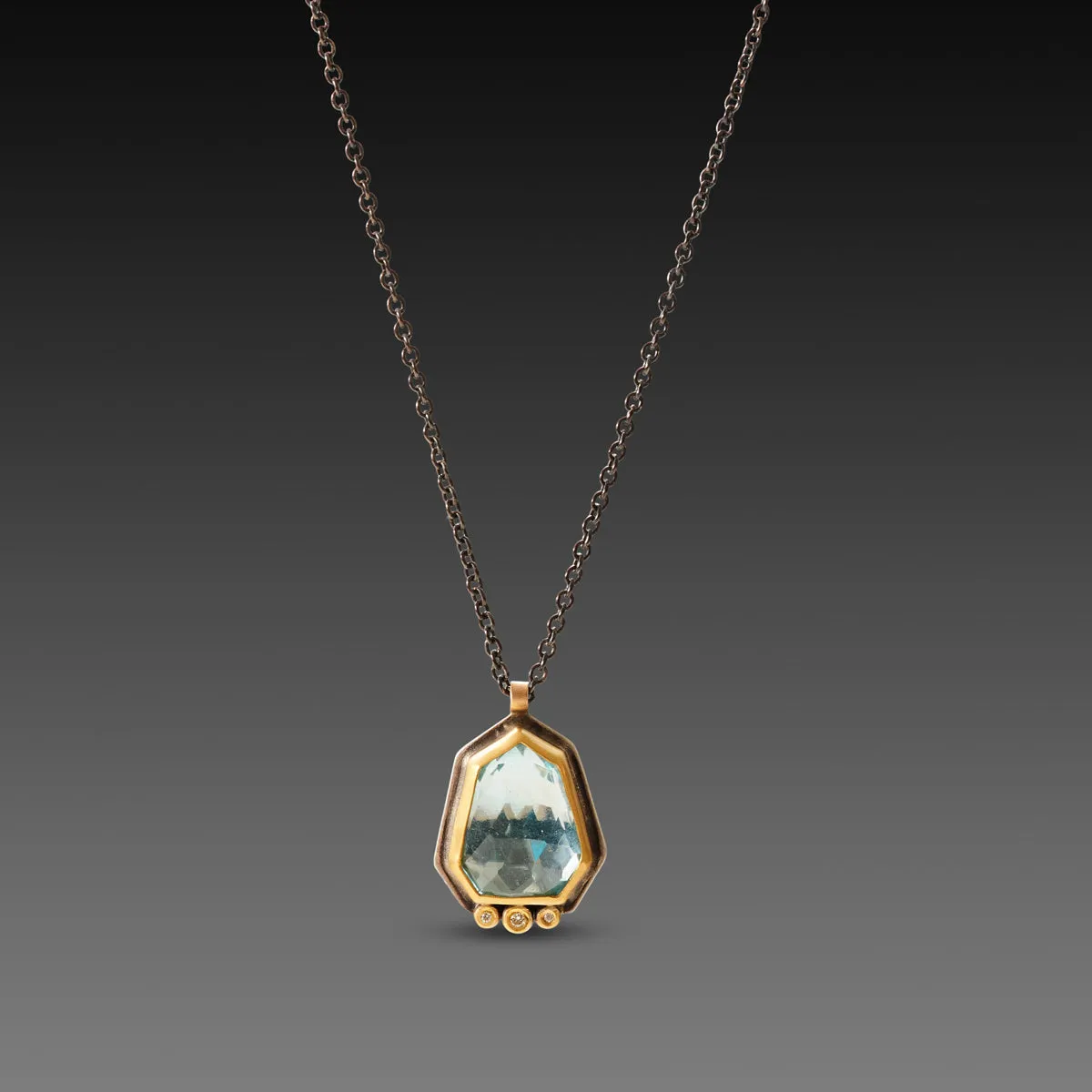 Geometric Topaz Necklace with Diamonds,Jewelry Delicate & Elegant
